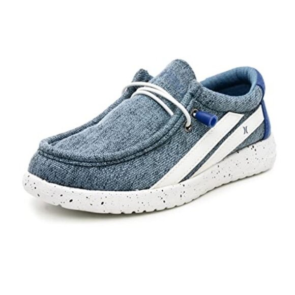 Hurley Kids Boys Elastic Lace Loafers Slip-on Canvas Blue Size 2 New with tag - Picture 2 of 4